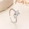 Joyería Clásica de Moda Transfronteriza, Accesorios de Compromiso Modernos y Sencillos, Anillos de Zirconia Chapados en Platino para Mujer al por Mayor