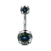 Anillo para Ombligo de Titanio F136 con Dientes Internos, Doble Extremo de Cuatro Puntas, Joyería para Piercing Corporal de Aleación de Titanio G23, Piercing para Ombligo