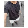 Camiseta Masculina de Manga Curta de Seda de Gelo, Malha Fina de Verão Casual Solta Respirável, Top Esportivo para Corrida de Secagem Rápida
