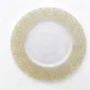 Plato de Cena Occidental de 13 pulgadas Diseño Retro Metálico Repujado Duradero y de Larga Duración Múltiples Colores Disponibles
