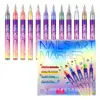 Caneta de grafite popular para nail art transfronteiriça, caneta de tinta acrílica de 24 cores para pintura de unhas, caneta de pontilhamento e contorno DIY de secagem rápida