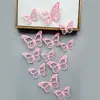 Decoración de mariposa de papel con simulación tridimensional 3D, accesorios de joyería de mariposa hueca tridimensional con textura metálica, pegatinas de pared para el hogar al por mayor