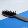 Peine Masajeador de Pelo de Cerda de Jabalí de Piña Peine para el Cuidado del Cabello Peine para Dar Volumen Peine Desenredador Peine Antiestático para el Cuidado del Cabello Peine de Costillas Portátil