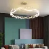 Lámpara para habitación infantil estilo crema, candelabro de dormitorio, luz colgante LED creativa para comedor y sala de estar que protege la vista, 6 nuevas luminarias en aluminio y hierro forjado