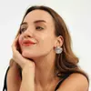 Pendientes de Acero Inoxidable Dorados Más Vendidos Transfronterizos, Femeninos, Modernos y de Alta Gama, Chapados en Oro Real de 18K