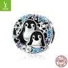 Ziyun-Cuentas sueltas originales de plata de ley 925, diseño de pingüino de invierno, para pulsera de cuentas, accesorios de joyería