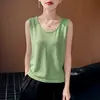 Chaleco Suave de Tacto Fresco con Cuello Redondo y Tirantes Finos para Mujer, Holgado, Casual, con Tirantes Anchos, Prendas de Abrigo Ligeras de Verano, Capa Interior sin Mangas, Camiseta