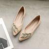 Sapatos planos de camada única para mulheres 2023 Outono Novo dedo pontiagudo all-match estilo fada fundo macio bombas sapatos de barco para mulheres