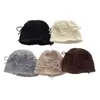 Gorro de Punto con Lazo y Punta para Mujer en Otoño e Invierno, Engrosado y Cálido, Favorecedor del Rostro, para Circunferencia de Cabeza Pequeña y Grande, Dulce Gorro de Pescador de Lana