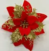 Nuevas Decoraciones Navideñas, Guirnaldas de Corona con Flores y Hiedra Dorada con Brillo, Flores Navideñas para Puertas y Ventanas, Venta al por Mayor de Fabricantes