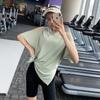 Roupa Solta de Malha de Secagem Rápida Blusa de Corrida plus size Roupa de Fitness Top Camiseta Esportiva Treino Yoga Manga Curta Fina