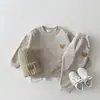 INS Ropa para Bebés y Niños Gorro de Lana Cónico de Color Caramelo con Cabeza de Oso Bordada para Niños y Niñas