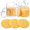 Caixa de armazenamento natural transfronteiriça puff facial comprimido algodão de polpa de madeira biodegradável esponja facial removedor de maquiagem puff para limpar o rosto SPA