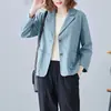 Chaqueta Corta para Mujer 2026 Primavera y Otoño Nuevo Estilo Artístico Talla Grande Holgada Casual Socialite Manga Larga Blazer Abrigo