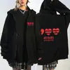 Jaqueta Cardigan Unissex Oversized com Estampa de Coração BTS com Zíper Roupas de Suporte a Fãs Transfronteiriças Novo Estilo