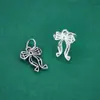 Colgante de lazo de plata pura S925 collar estilo ins charm hecho a mano DIY pulsera de cristal accesorio de decoración de cuerda trenzada plata