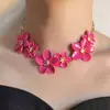 Moda Exagerada Europea y Americana Diseño Simple de Lujo Ligero Aleación Cadena para Clavícula Flor Tandem Estilo Exótico Versátil Estilo Femenino