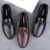 Transmissão ao vivo sapato de feijão mais vendido masculino couro genuíno couro de vaca transfronteiriço de alta qualidade slip-on masculino couro macio sola macia sapato de couro casual moderno
