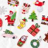 Mensaje Serie Navideña Calcomanías Bordadas Bendición Festiva DIY Ropa Bolsa de Almacenamiento Libro de Cuentas a Mano Calcomanías de Tela Decorativas 16