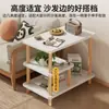 Mesa de centro moderna y minimalista para uso doméstico, adecuada para salas de estar, con múltiples niveles, diseñada para colocarse junto a un sofá y con un estante de almacenamiento creativo y multifuncional, ideal para apartamentos pequeños