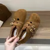 Mocasines lindos y mullidos estilo Birkenstock para mujer, colección otoño/invierno 2026, punta redonda, con detalle de hebilla, cálidos y fáciles de poner, versátiles y elegantes