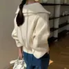 Cárdigan de punto con cremallera estilo coreano, estilo perezoso, para mujer 2026 Otoño e Invierno, chaqueta suéter casual holgada, suave, top para mujer