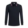 Polo Masculino Europeu Transfronteiriço Intercolor Gola Lapela Gelo Oxigênio Negócios Roupas de Trabalho Soltas Polo de Manga Longa para Homens e Mulheres