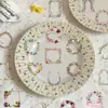 60 piezas de pegatinas de borde floral retro para decorar diarios, proyectos de bricolaje, botellas de agua y fundas de teléfono; Pegatinas de dibujos animados impermeables de PET