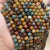 Pedras soltas de jade colorido da Mongólia, contas redondas coloridas de pedra colorida Alashan multicolorida, pulseira DIY, colar e acessórios de joias