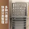 Estante para Cuchillos de Acero Inoxidable Transfronterizo para Uso Doméstico en Encimera de Cocina Estante de Almacenamiento para Cuchillos de Cocina con Plato Drenador Soporte para Cuchillos de Almacenamiento