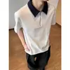 2026 Nuevo Estilo de Verano Camiseta de Marca Moderna para Hombre con Cuello de Solapa, Mangas Cortas, Estilo Coreano, Corte Ajustado, Moderna, Versátil Camisa Polo