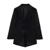 Comércio Exterior Roupas Femininas Primavera e Outono 2026 Moda de Rua Europeia e Americana Blazer Versátil com Barra Assimétrica para Mulheres B482901