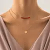 Europeu e Americano Comércio Exterior simples colar feminino handmade all-matching fábrica de jóias atacado dupla camada redonda lantejoulas colar de pérolas