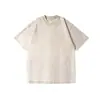 Camisetas de Algodão Lavado Transfronteiriças, Camisetas Publicitárias Personalizadas com Estampa, Uniformes de Equipe Distressed Retrô Americano 230g, Camisetas Culturais com Estampa