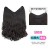 Peruca Solution de Maquiagem Xuchang para Mulheres com Cabelo Longo Cacheado, Extensões de Cabelo Natural Invisíveis Sem Costura de Peça Única, Ondas Grandes em V
