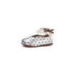 Zapatos de Caminar para Niños con Adorno de Encaje de Lunares Suela Suave 2026 Primavera y Otoño Nuevos Zapatos de Cuero para Niñas con Moño Mary Jane