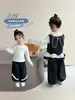 Conjunto Elegante de Otoño para Niñas de Manga Larga 2026 Nuevo Conjunto de Tres Piezas de Mezclilla a la Moda para Niños Ropa Moderna para Bebés de Primavera y Otoño