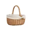 Cesta de piquenique de vime cesta tecida à mão cesta de rattan cesta de lembrança bolsa de presente cesta de vegetais armazenamento cesta de ovos tecida em rattan