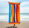 Toalla de Playa de Microfibra Toalla de Playa Estampada Toalla de Playa Rayada Tela de Toalla de Comercio Exterior Europeo y Americano Toalla de Natación para Adultos Transfronteriza
