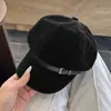 Gorro Octagonal de Lana para Mujer Otoño e Invierno 2026 Gorro de Artista Vintage que Hace que la Cara Parezca Más Pequeña, Boina Versátil