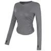 Ropa de Yoga Nueva Transfronteriza Otoño e Invierno Tops para Mujer Fitness Manga Larga Entrenamiento Running Cintura Elástica Adelgazante Tops Deportivos