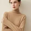 2026 Nuevo Modelo Suéter de Cachemir 100% Puro de Alta Gama para Mujer con Cuello Alto, Suéter de Invierno de Capa Base Tejido