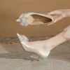 Jingang Ch8089-6 Sapatos de Casamento Sapatos de Recém-Casados Salto Alto Fino Feminino 2025 Nova Coleção Primavera e Outono Salto Agulha Bico Fino