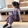 Conjunto de Ropa de Otoño para Niñas 2026 Nuevo Elegante Conjunto de Tres Piezas a Cuadros para Niños, Ropa de Moda Estilo Coreano para Bebés en Primavera y Otoño