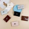 Nuevo Estilo Porta Tarjetas Forma de Corazón Piel Agrietada Estuche para Identificación Coreano Nicho Tarjeta Bancaria Mini Lindo Texturizado Compacto Cartera de Moda