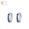 Pendientes artesanales de plata de ley 925 vintage con esmalte azul marino, pendientes de temperamento versátiles, diseño de alta gama, joya para el oído