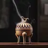 Quemador de Incienso Cerámico de Tres Patas y Patas Altas Quemador de Incienso Doméstico de Interior de Tres Patas Antiguo Quemador de Aromaterapia de Sándalo Quemador para Ceremonia de Té Zen