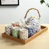 Tetera de Estilo Japonés con Asa, Juego de Té Cerámico de Gran Capacidad, Tetera para Infusión con Filtro, Adecuado para Restaurante, Casa de Huéspedes y Uso Doméstico