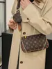 Bolso de dos piezas estampado de marca para mujer, nuevo patrón vintage de nicho, bolso cruzado y de hombro versátil de alta gama