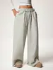 Procesamiento Personalizado Suministro Exclusivo Transfronterizo El Más Vendido Europeo y Americano Pantalones Deportivos de Pierna Ancha con Cintura Elástica y Cordón para Mujer Pantalones Largos Casuales Sueltos